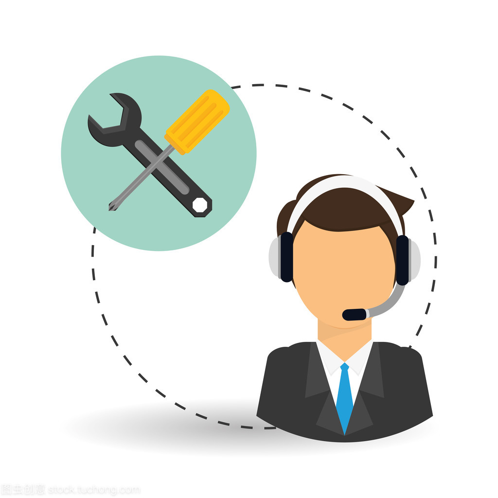 技術(shù)服務(wù)。電話中心圖標(biāo)。支持概念